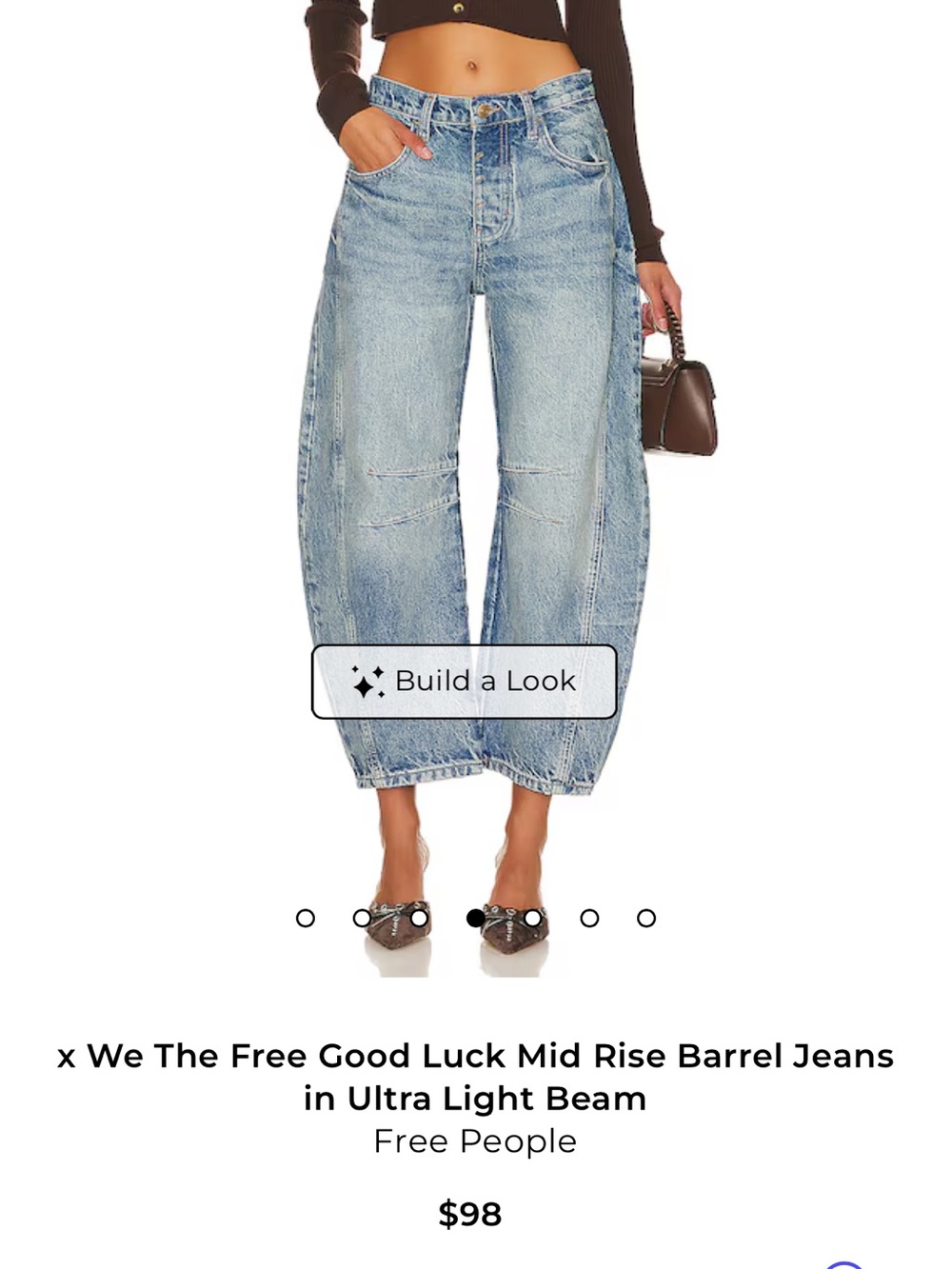 WeThe Free Good Luck Mid Rise Barrel Jeans relaxed slouchy fit 29 - Picture 4 of 15